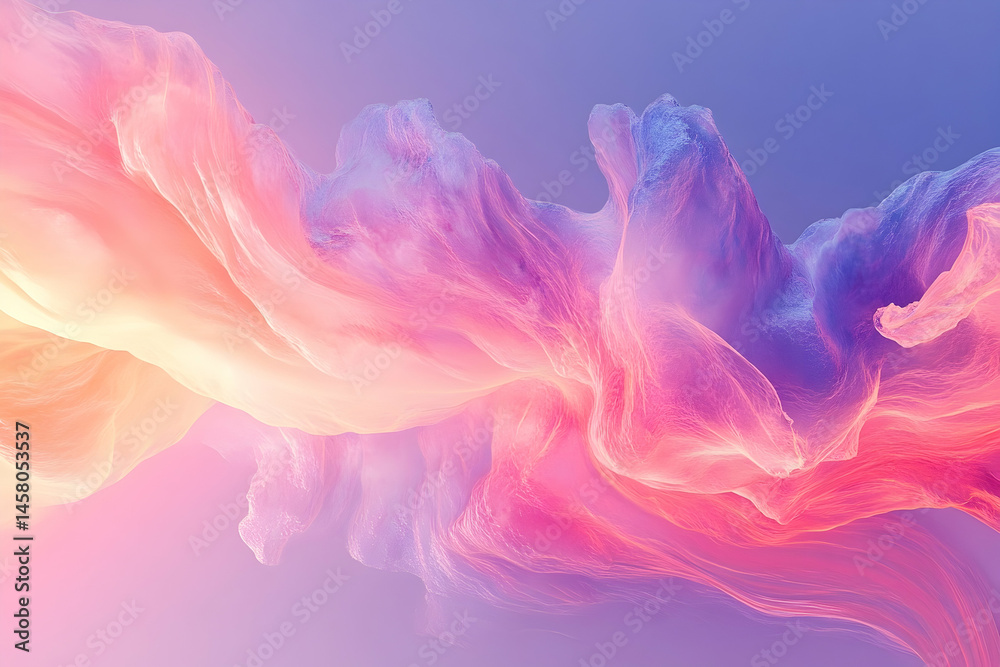 Fototapeta premium Soft, flowing fabric forms in pastel hues.