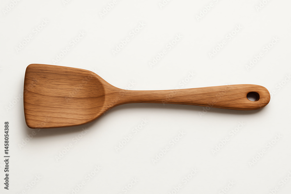 A beautifully crafted wooden spatula resting on a plain background. This essential kitchen tool is perfect for cooking, flipping, and serving delicious meals with style. A beautifully crafted wooden spatula resting on a plain background. This essential kitchen tool is perfect for cooking, flipping, and serving delicious meals with style.