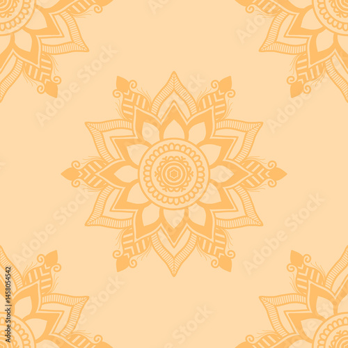 Golden mandala tile design, golden pattern