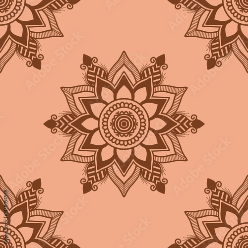 Brown mandala tile design, brown pattern