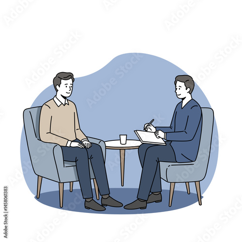 Therapist Listening to Client During Counseling Session  