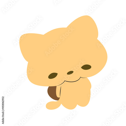 Cute Orange Kitten Cartoon Illustration