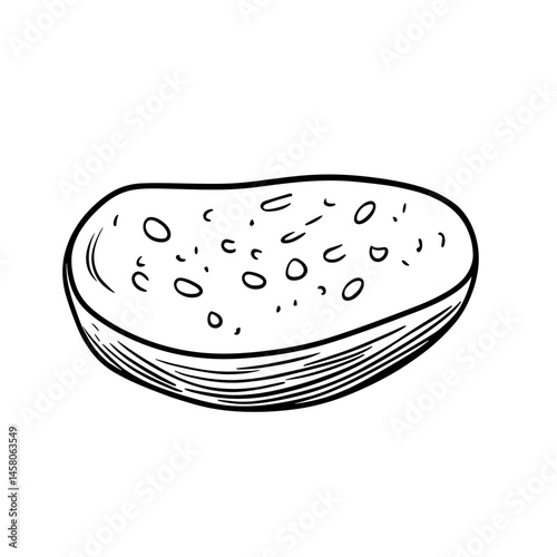 Hand-drawn sponge illustration in black and white  