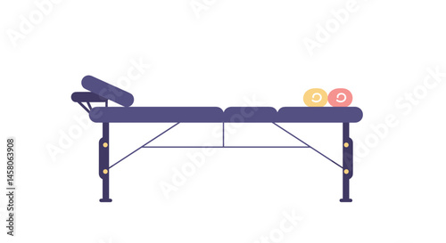 Swedish massage table in minimalist style against white background  