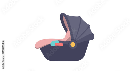 Baby car seat in a minimalist style with soft colors  