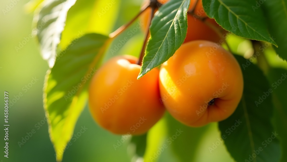 Ripe Mirabelle Plums on Branch: Golden, Sweet, and Summer Fruit Ripe Mirabelle Plums on Branch: Golden, Sweet, and Summer Fruit
