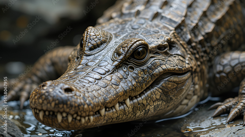 Obraz premium Crocodile detail closeup