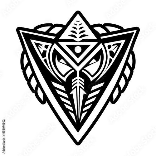 A solid style icon of arrowhead symbol