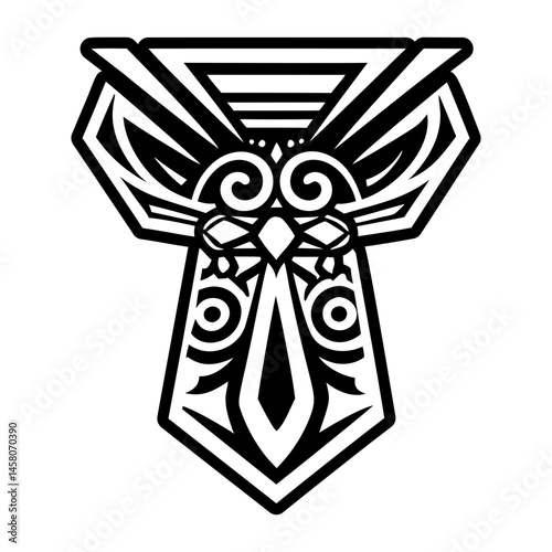 A glyph style icon of native neckwear symbol
