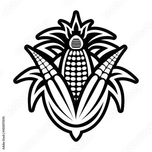 A glyph style icon of corn symbol