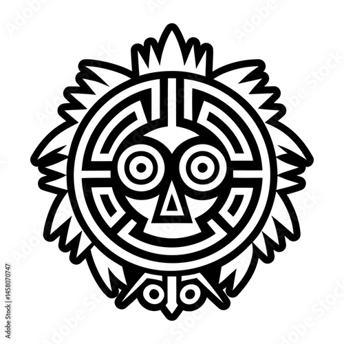 A filled style icon of hopi ancestral symbol