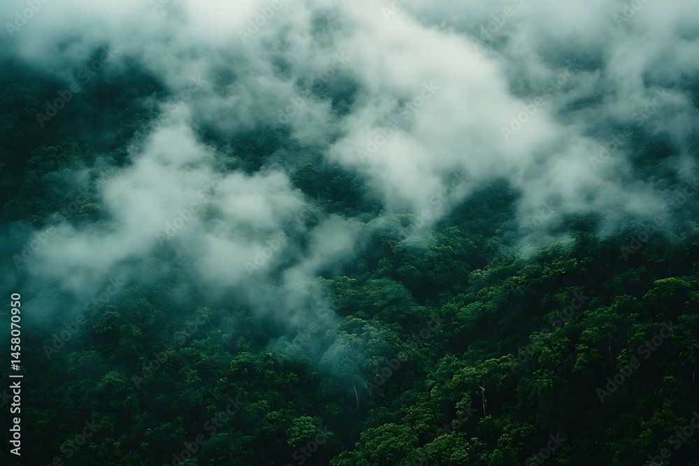 Misty Mountain Forest Aerial View. (2) Misty Mountain Forest Aerial View. (2)