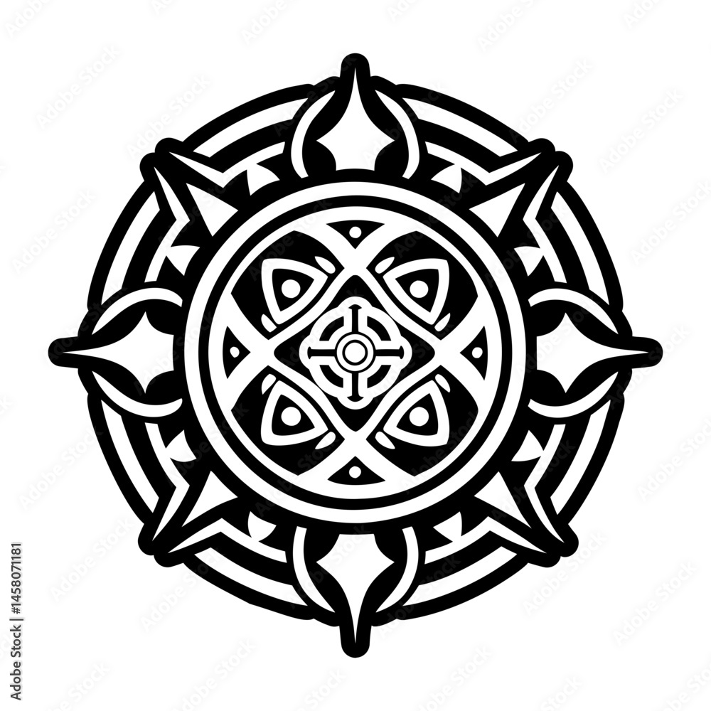 Naklejka premium A glyph style icon of sacred carving tattoo