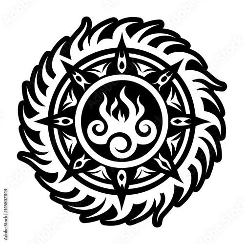 A solid style icon of eternal flame symbol