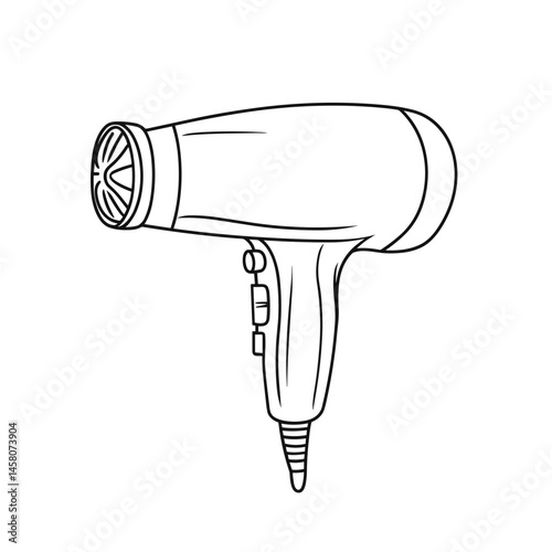 Electric Hair Dryer Outline Drawing  