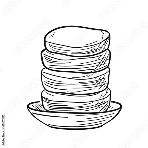 Stack of Cotton Pads in a Circular Dish  