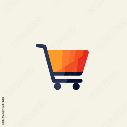 Shopping cart icon in modern style with gradient colors  