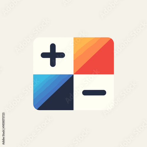 Colorful Calculator Icon in Flat Design  