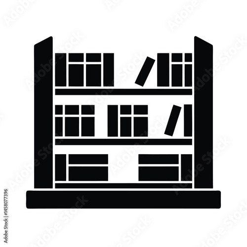 library shelf icon vector illustration