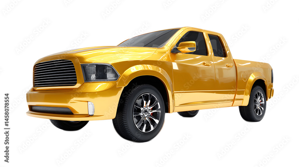 Modern golden pickup truck with sleek design Modern golden pickup truck with sleek design
