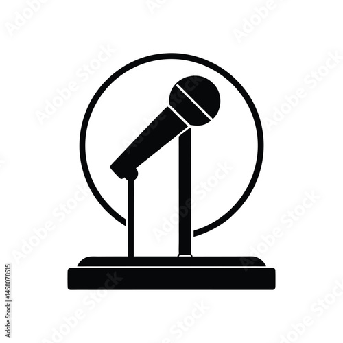 microphone stage icon vector illustration