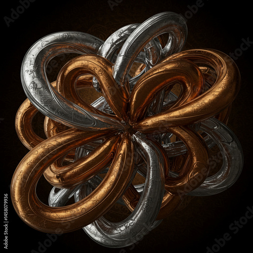 Intricate Metal Knot: Abstr...