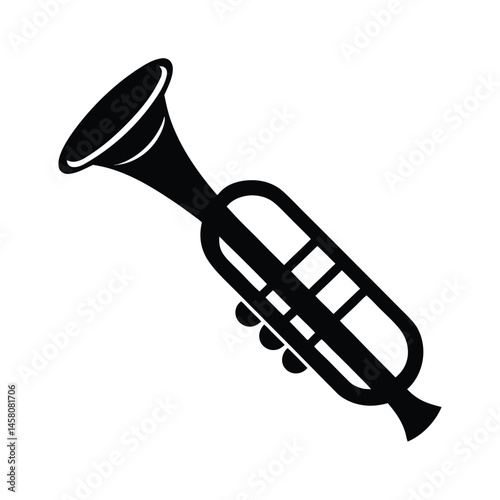 trumpet jazz icon vector illustration