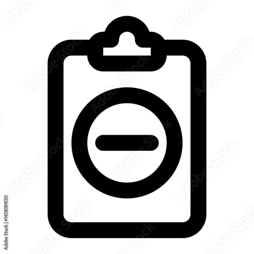 Simple warning or prohibition sign depicted on a clipboard, suitable for safety and regulatory content.