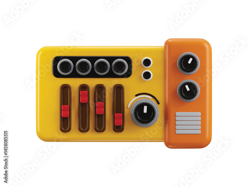 Audio mixer panel icon 3d render concept of audio control panel or sound console engineering icon vector illustration