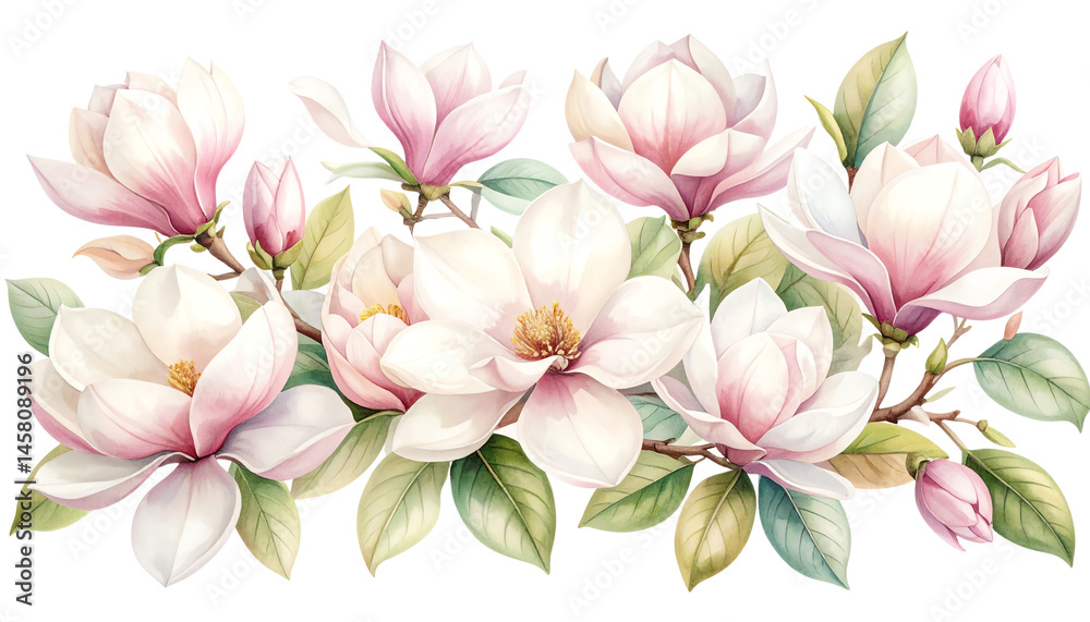 Obraz premium Magnolia Watercolor Bloom 