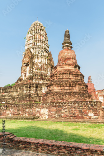 Scenic ruins of the Wat Ratchaburana in Ayutthaya, Thailand
