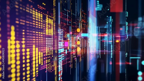 Wallpaper Mural Abstract Digital Network Background with Glowing Dots and Lines for Technology Concept Torontodigital.ca