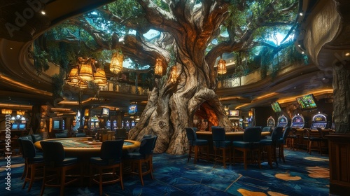 Obraz na płótnie Enchanted Casino Interior Design: A Luxurious Gaming Space w salonie
