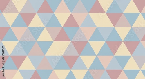 Abstract geometric design featuring a seamless pattern of colorful triangles and squares in a vector illustration style