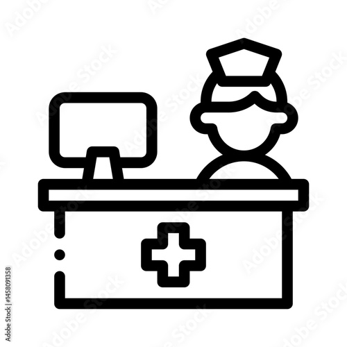 hospital management line icon