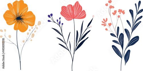 Wallpaper Mural Floral and leaf card. watercolor design. For banners, posters, invitations, Watercolor flora green & gold leaf branches collection floral pattern.	 Torontodigital.ca