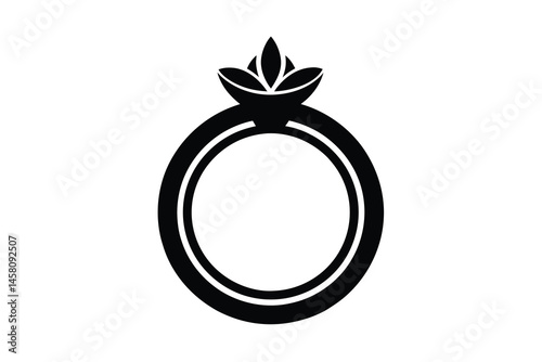 3d diamond engagement ring vector icon isolated in white background