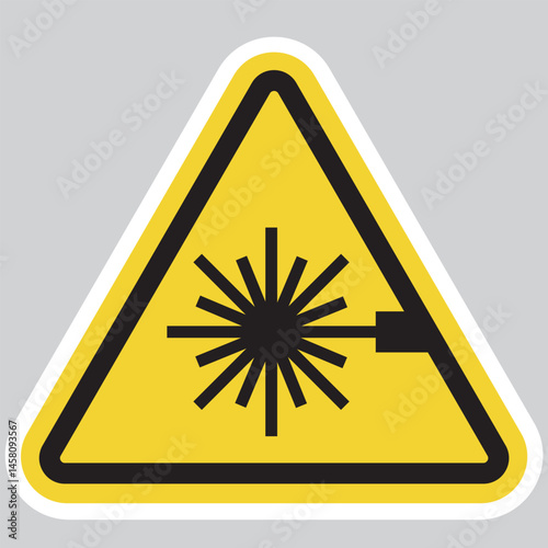 Laser Hazard Warning Icon – High-Intensity Beam Safety Symbol for Radiation and Eye Protection