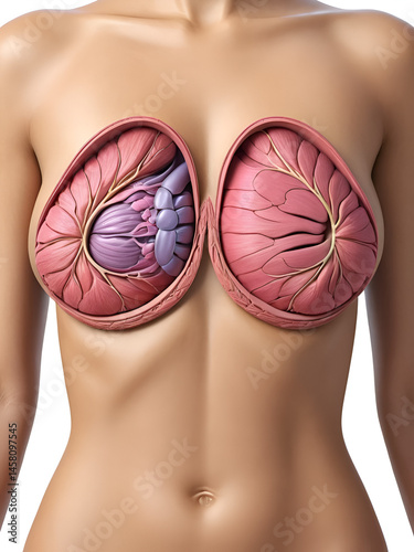 Female Internal Organs Mammary Glands Anatomy