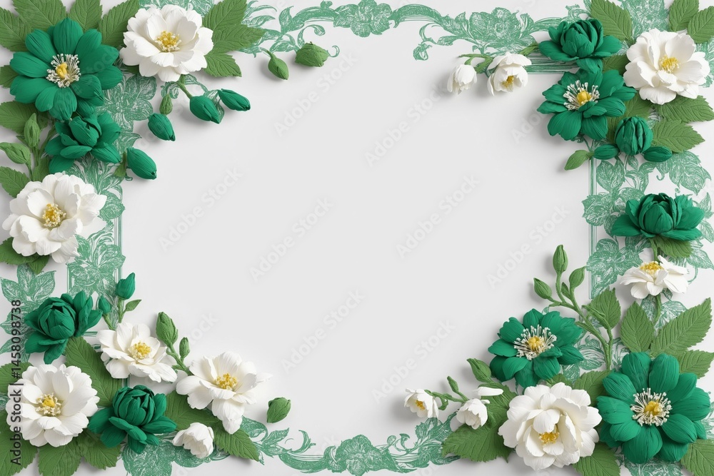 Fototapeta premium mint color and emerald color and white color paper