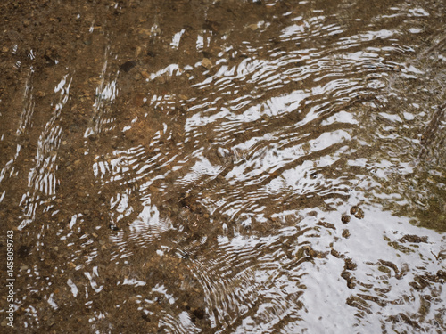 Rain drops on the water