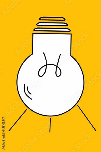 Illustration of lightning bulb against solid yellow background 