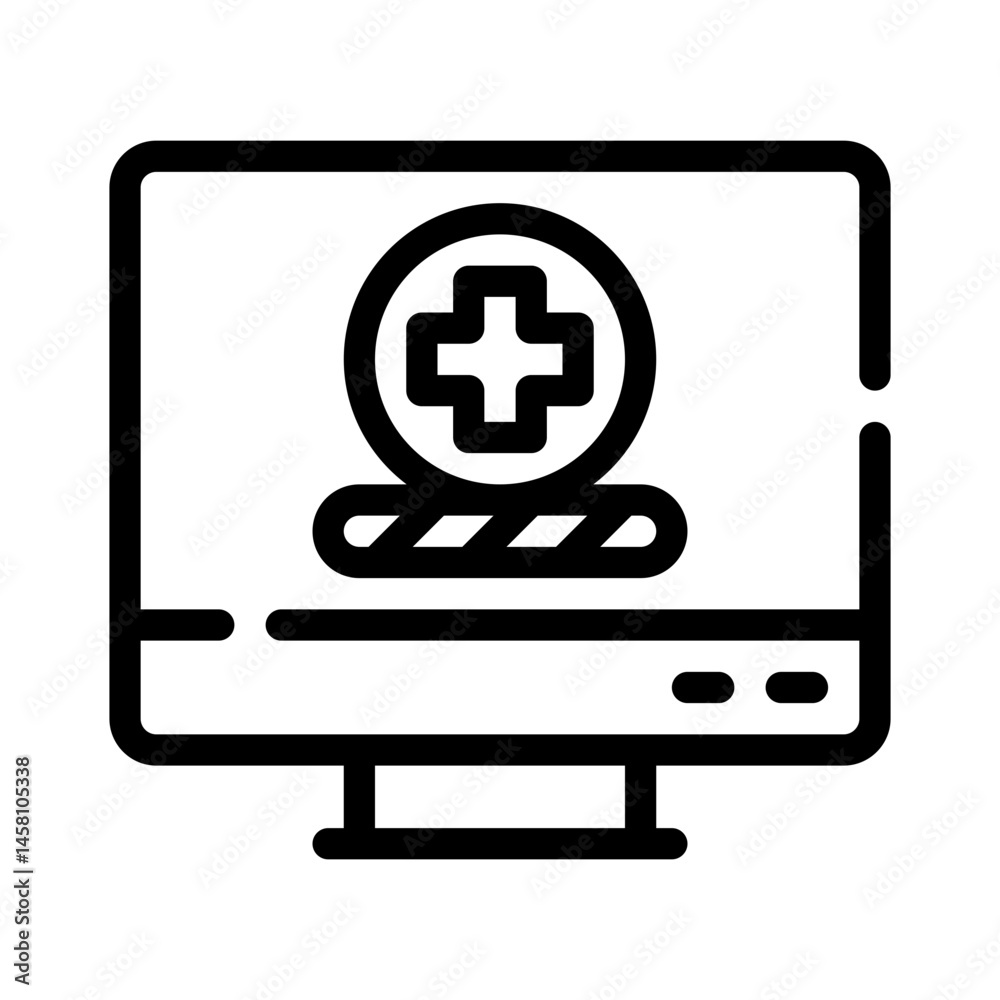 Obraz premium medical software line icon