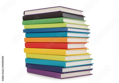 Wallpaper Mural Stack of colorful books on a white background, education and reading concept Torontodigital.ca