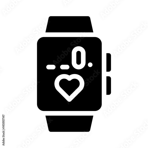 smartwatch health glyph icon