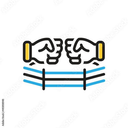 Multi color icon for fight