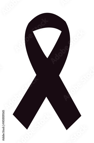  grief sign. black awareness ribbons.