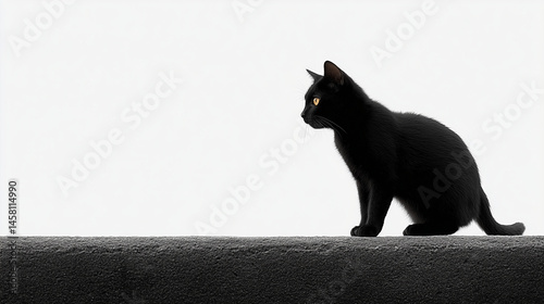 Mysterious Gaze: A sleek bl...