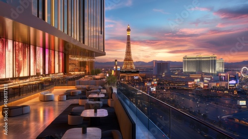Stunning Rooftop Bar with Las Vegas Cityscape View