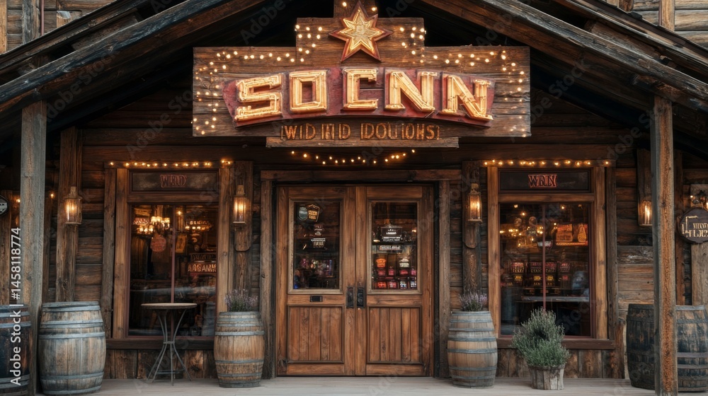 Charming Western-Style Wooden Store